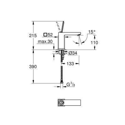 Grohe Eurocube Joy Tek Kumandalı Lavabo Bataryası
M-Boyut - 23658000 - 2