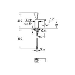 Grohe Eurocube Joy Tek Kumandalı Lavabo Bataryası
S-Boyut - 23656000 - 2