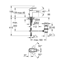 Grohe Eurocube Tek Kumandalı Bide Bataryası
S-Boyut - 23138000 - 2