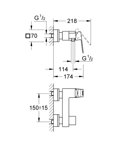 Grohe Eurocube Tek Kumandalı Duş Bataryası - 23145000 - 3