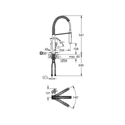 Grohe Eurocube Tek Kumandalı Eviye Bataryası - 31395000 - 2