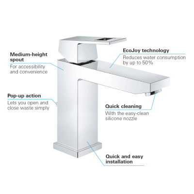 Grohe Eurocube Tek Kumandalı Lavabo Bataryası
M-Boyut - 23445000 - 3