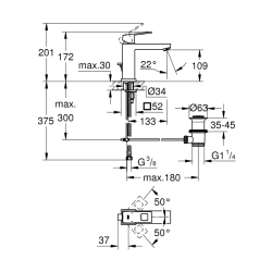 Grohe Eurocube Tek Kumandalı Lavabo Bataryası
M-Boyut - 23445Al0 - 2