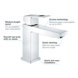 Grohe Eurocube Tek Kumandalı Lavabo Bataryası
M-Boyut - 23446000 - 3