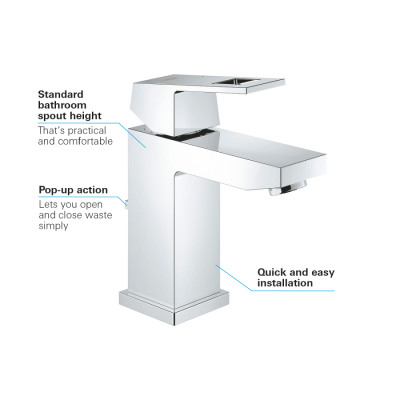 Grohe Eurocube Tek Kumandalı Lavabo Bataryası
S-Boyut - 23127000 - 3