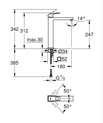Grohe Eurocube Tek Kumandalı Lavabo Bataryası
Xl-Boyut - 23406000 - 3