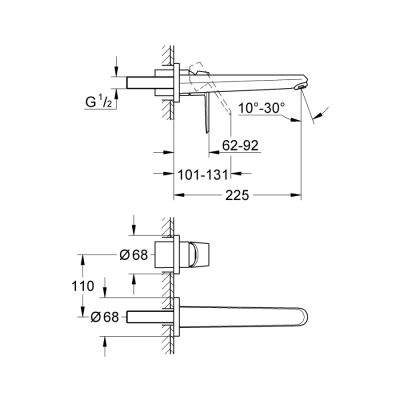 Grohe Eurodisc Cosmopolitan 2 Delikli Lavabo Bataryası 1/2