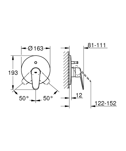 Grohe Eurodisc Cosmopolitan Ankastre Banyo/Duş Bataryası - 19548002 - 3
