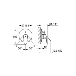 Grohe Eurodisc Cosmopolitan Ankastre Banyo/Duş Bataryası - 19548002 - 2