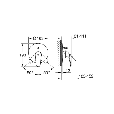 Grohe Eurodisc Cosmopolitan Ankastre Banyo/Duş Bataryası - 19548002 - 2