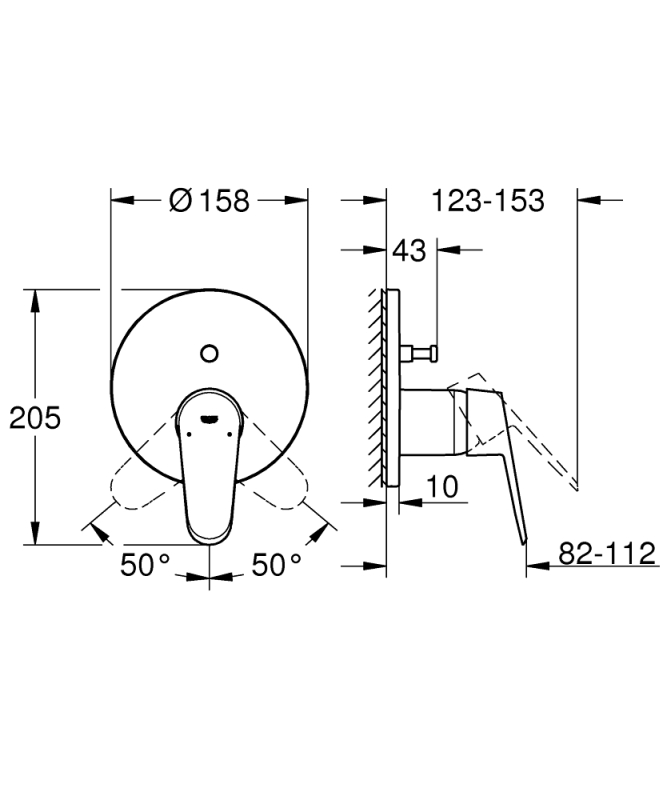 Grohe Eurodisc Cosmopolitan Ankastre Banyo/Duş Bataryası - 24056002 - 5