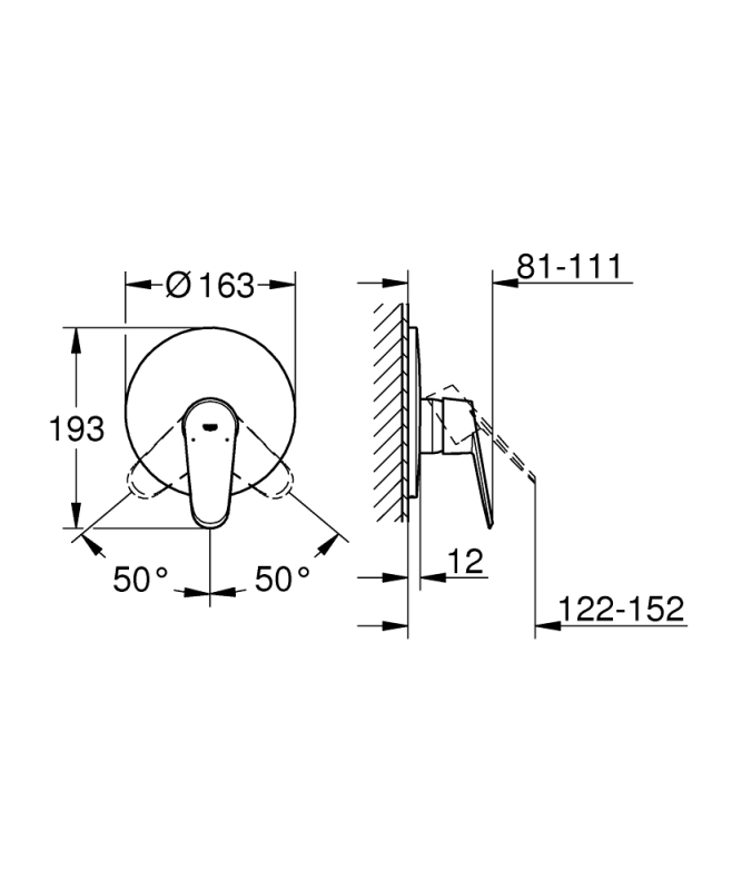 Grohe Eurodisc Cosmopolitan Ankastre Duş Bataryası - 19549002 - 3