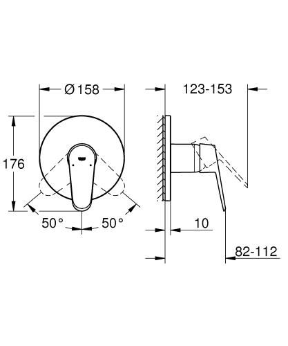 Grohe Eurodisc Cosmopolitan Ankastre Duş Bataryası - 24055002 - 5