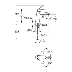 Grohe Eurodisc Cosmopolitan Tek Kumandalı Lavabo Bataryası
M-Boyut - 23449002 - 2