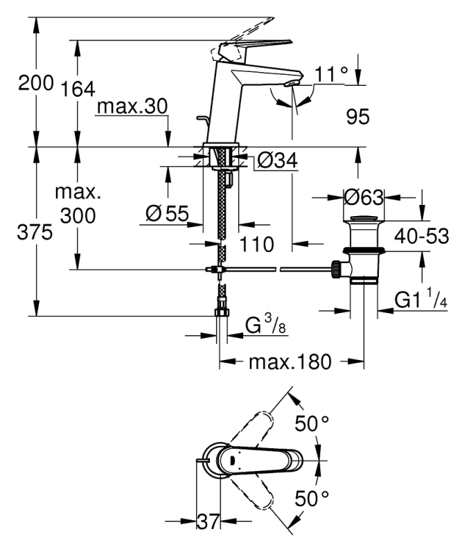 Grohe Eurodisc Cosmopolitan Tek Kumandalı Lavabo Bataryası
S-Boyut - 23049002 - 3