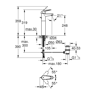 Grohe Eurodisc Cosmopolitan Tek Kumandalı Lavabo Bataryası
Xl-Boyut - 23055002 - 2