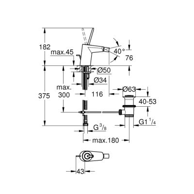 Grohe Eurodisc Joy Tek Kumandalı Bide Bataryası
S-Boyut - 24036000 - 2