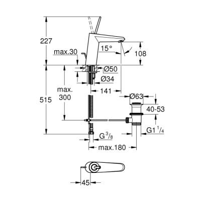 Grohe Eurodisc Joy Tek Kumandalı Lavabo Bataryası
M-Boyut - 23427000 - 2