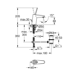 Grohe Eurodisc Joy Tek Kumandalı Lavabo Bataryası
S-Boyut - 23425000 - 2