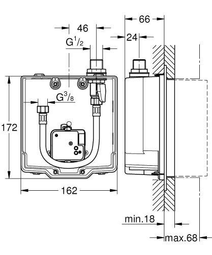 Grohe Euroeco Cosmopolitan E Ankastre Montaj Kutusu - 36337001 - 4