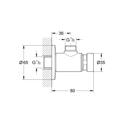 Grohe Euroeco Cosmopolitan T Zaman Ayarlı Duş Valfi 1/2