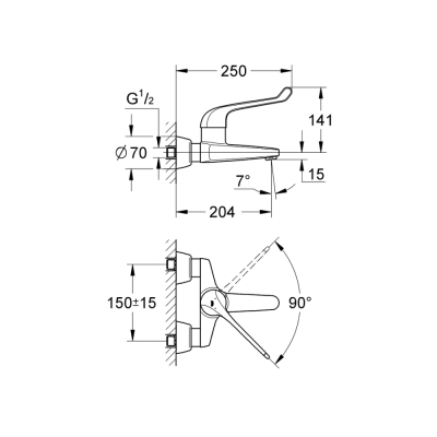 Grohe Euroeco Special Sequential Tek Kumandalı Lavabo Bataryası - 32795000 - 2