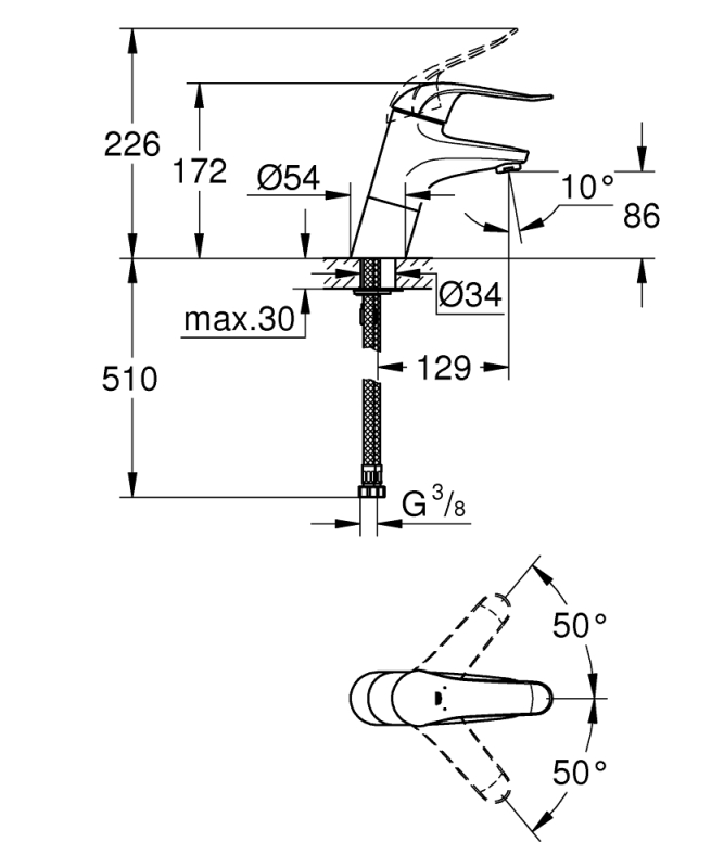 Grohe Euroeco Special Tek Kumandalı Lavabo Bataryası - 32765000 - 3