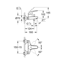 Grohe Euroeco Tek Kumandalı Banyo Bataryası - 32743000 - 2