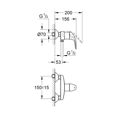 Grohe Euroeco Tek Kumandalı Duş Bataryası - 32740000 - 2