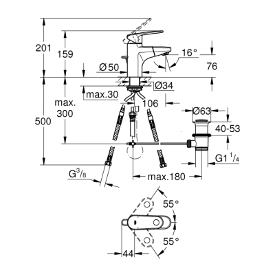 Grohe Europlus Tek Kumandalı Lavabo Bataryası
S-Boyut - 33155002 - 2
