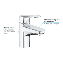 Grohe Europlus Tek Kumandalı Lavabo Bataryası
S-Boyut - 33155002 - 3