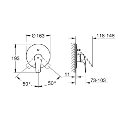 Grohe Eurosmart Ankastre Banyo/Duş Bataryası - 19450003 - 2