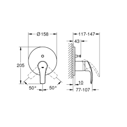 Grohe Eurosmart Ankastre Banyo/Duş Bataryası - 24043002 - 2