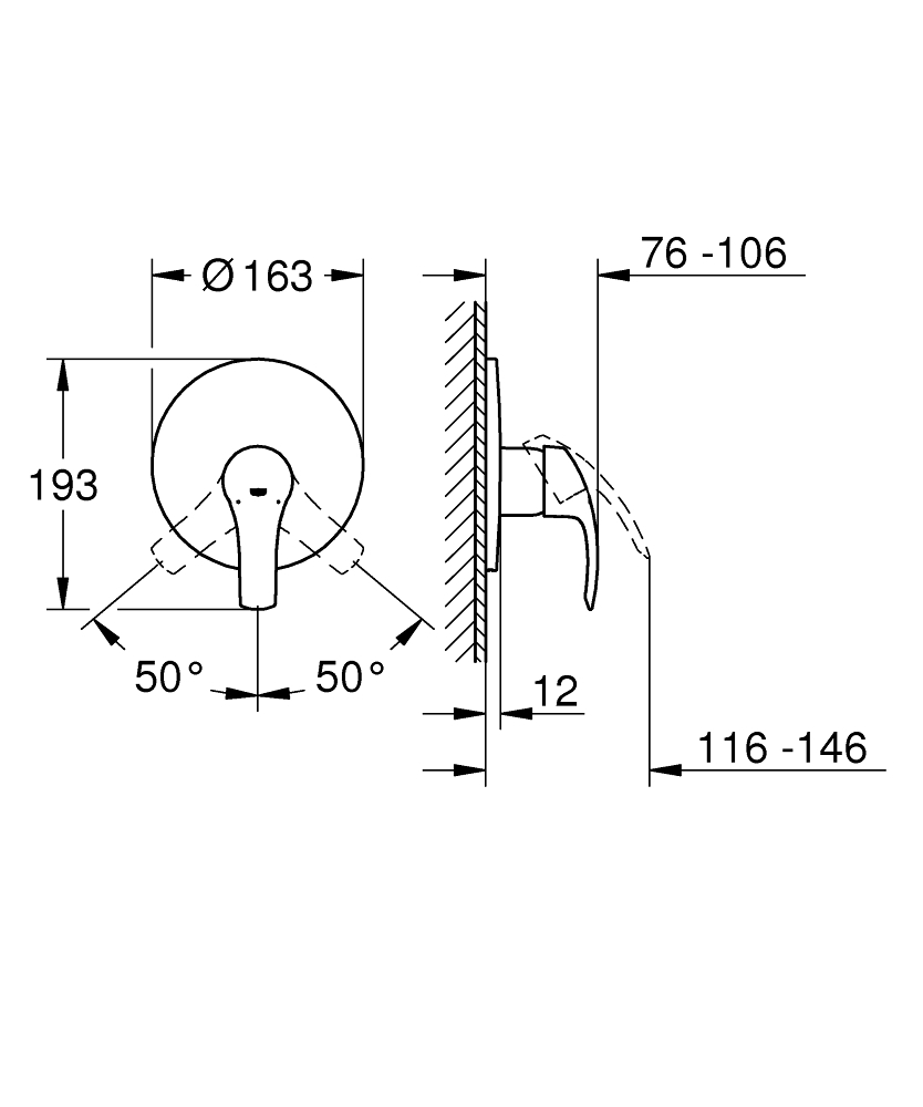 Grohe Eurosmart Ankastre Duş Bataryası - 19451002 - 3