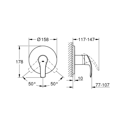 Grohe Eurosmart Ankastre Duş Bataryası - 24042002 - 2