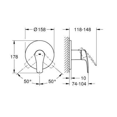 Grohe Eurosmart Ankastre Duş Bataryası - 24042003 - 2