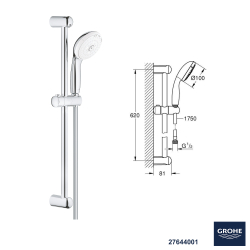 Grohe Eurosmart Banyo Bataryası Seti + Hüppe Galata X Duş Kanalı -17 - 3