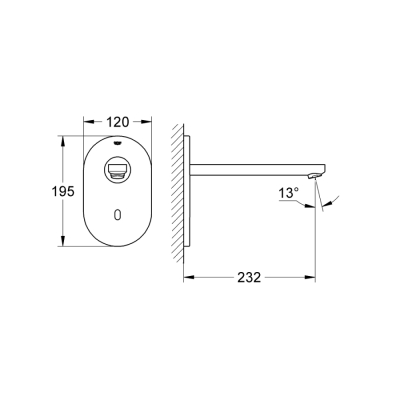Grohe Eurosmart Cosmopolitan E Ankastre Fotoselli Lavabo Bataryası, Tek Su Girişli - 36334Sd0 - 2
