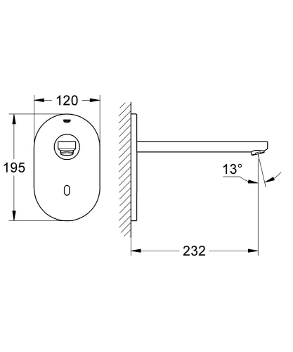 Grohe Eurosmart Cosmopolitan E Ankastre Fotoselli Lavabo Bataryası, Tek Su Girişli - 36334Sd0 - 3