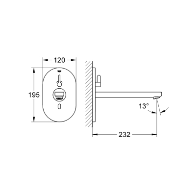 Grohe Eurosmart Cosmopolitan E Fotoselli Lavabo Bataryası, Çift Su Girişli
Ayarlanabilir Sıcaklık Sınırlayıcısı - 36376000 - 2
