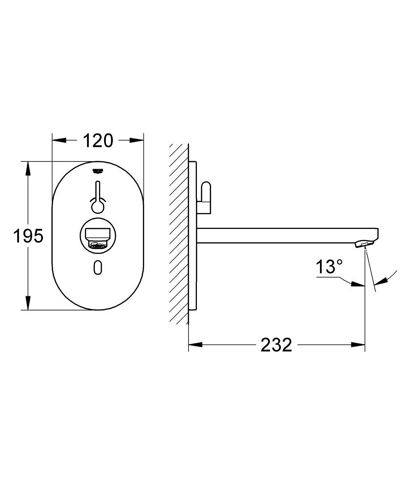 Grohe Eurosmart Cosmopolitan E Fotoselli Lavabo Bataryası, Çift Su Girişli
Ayarlanabilir Sıcaklık Sınırlayıcısı - 36376000 - 3