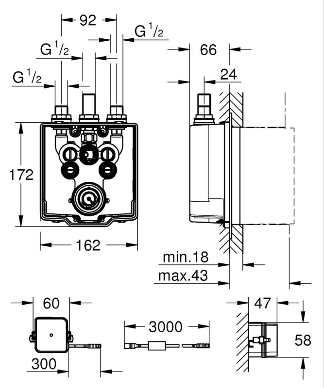 Grohe Eurosmart Cosmopolitan E İç Gövde - 36459000 - 4