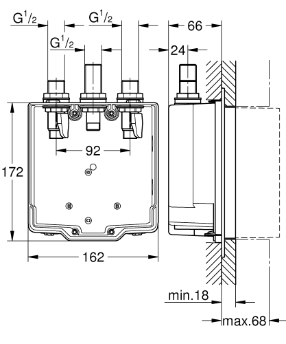 Grohe Eurosmart Cosmopolitan T Ankastre Montaj Kutusu - 36322001 - 4