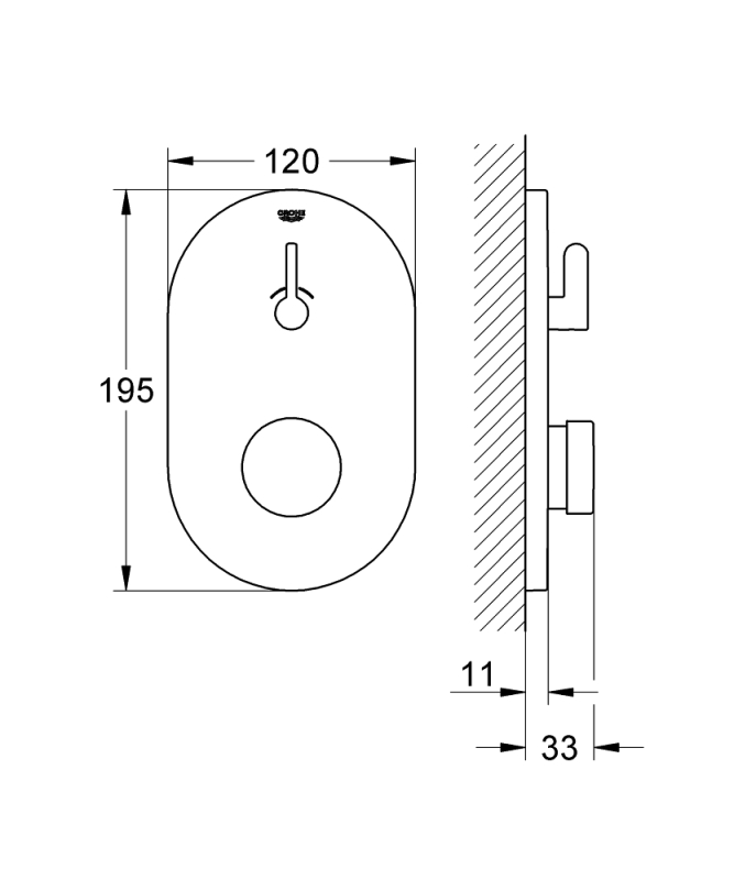 Grohe Eurosmart Cosmopolitan T Zaman Ayarlı Duş Bataryası 1/2