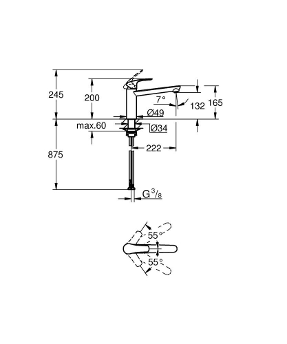 Grohe Eurosmart Eviye Bataryası - 30617000 - 5