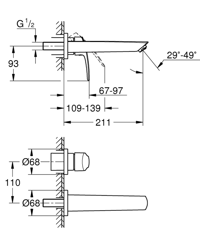Grohe Eurosmart İki Delikli Lavabo Bataryası
M - Boyut - 29338003 - 5