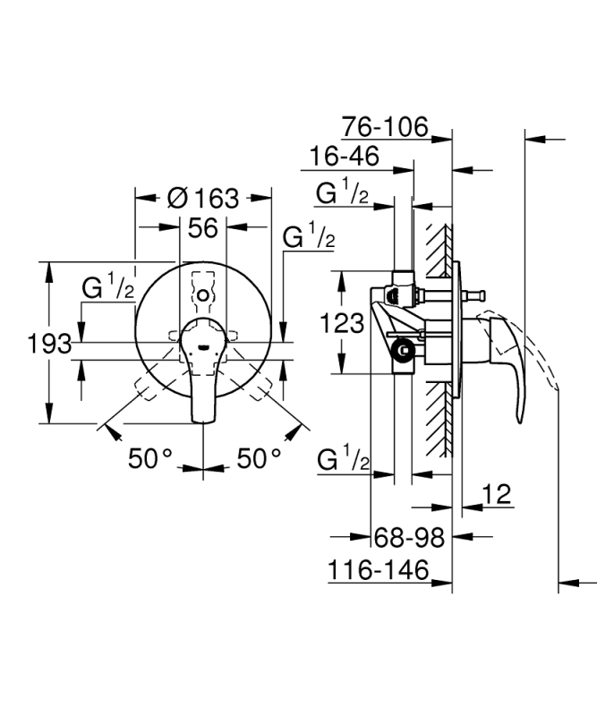 Grohe Eurosmart Tek Kumandalı Banyo Bataryası - 33305002 - 4