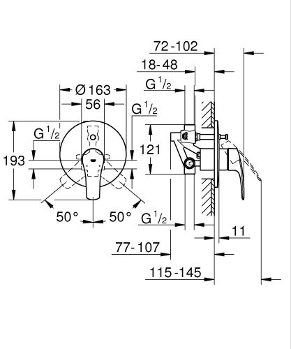 Grohe Eurosmart Tek Kumandalı Banyo Bataryası - 33305003 - 5