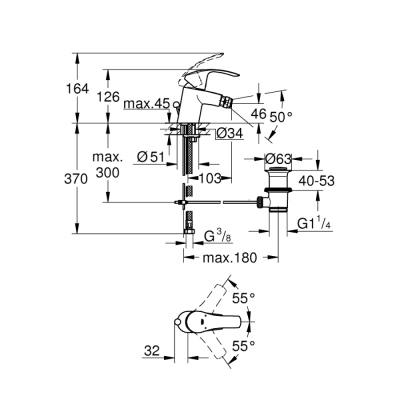 Grohe Eurosmart Tek Kumandalı Bide Bataryası
S-Boyut - 32929002 - 2