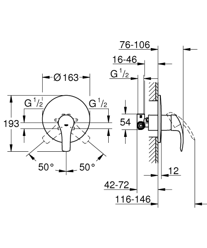 Grohe Eurosmart Tek Kumandalı Duş Bataryası - 33556002 - 4